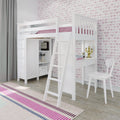 71-900-002 : Loft Beds Loft Bed Storage Study, White