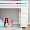 71-900-002 : Loft Beds Loft Bed Storage Study, White