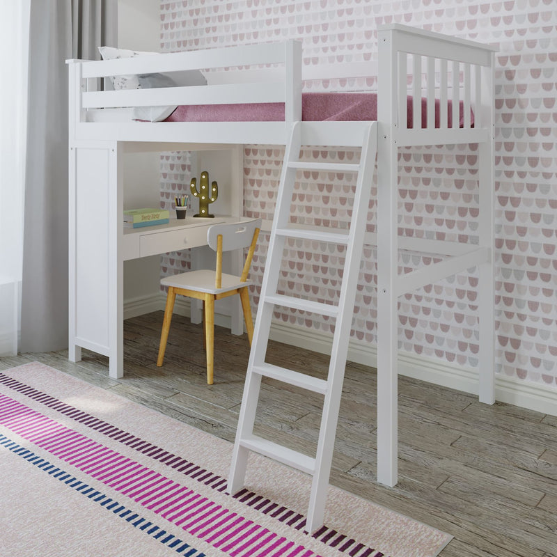 71-910-002 : Loft Beds All in One Study Loft Bed, White