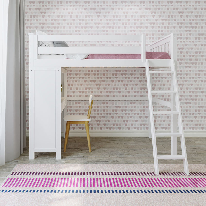 71-910-002 : Loft Beds All in One Study Loft Bed, White