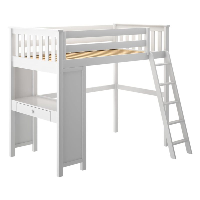 71-910-002 : Loft Beds All in One Study Loft Bed, White