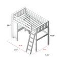 71-910-002 : Loft Beds All in One Study Loft Bed, White