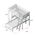 71-911-002 : Loft Beds All in One Study Loft Bed + Twin Bed, White
