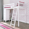 71-920-002 : Loft Beds All in One Loft Bed with Storage, White