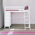 71-920-002 : Loft Beds All in One Loft Bed with Storage, White
