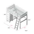 71-920-002 : Loft Beds All in One Loft Bed with Storage, White