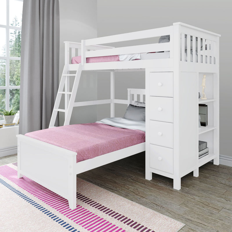 71-921-002 : Loft Beds All in One Loft Bed with Storage + Twin Bed, White
