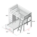 71-921-002 : Loft Beds All in One Loft Bed with Storage + Twin Bed, White