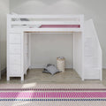 71-950-002 : Loft Beds Staircase Loft Bed Storage, White