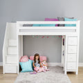 71-950-002 : Loft Beds Staircase Loft Bed Storage, White