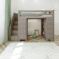 71-955-152 : Loft Beds Staircase Loft Bed Storage + Storage, Stone