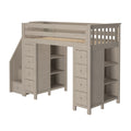 71-955-152 : Loft Beds Staircase Loft Bed Storage + Storage, Stone