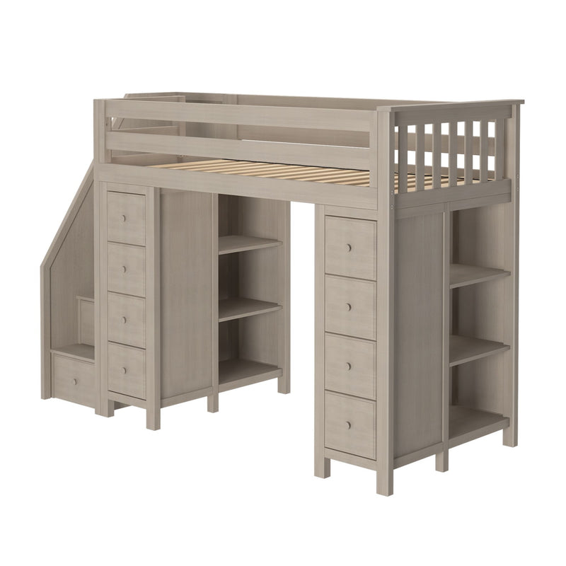 71-955-152 : Loft Beds Staircase Loft Bed Storage + Storage, Stone