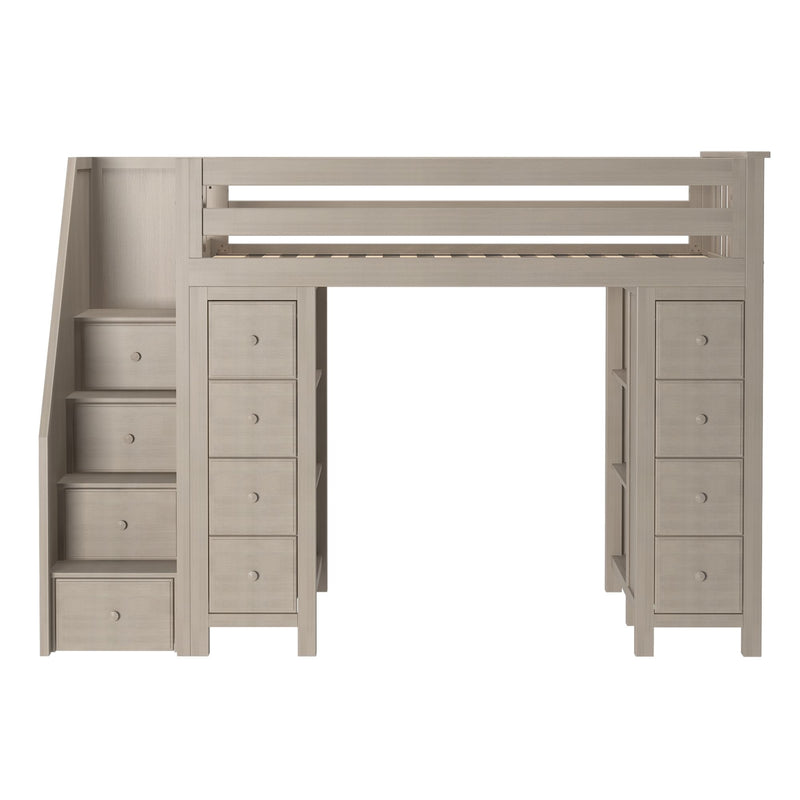 71-955-152 : Loft Beds Staircase Loft Bed Storage + Storage, Stone