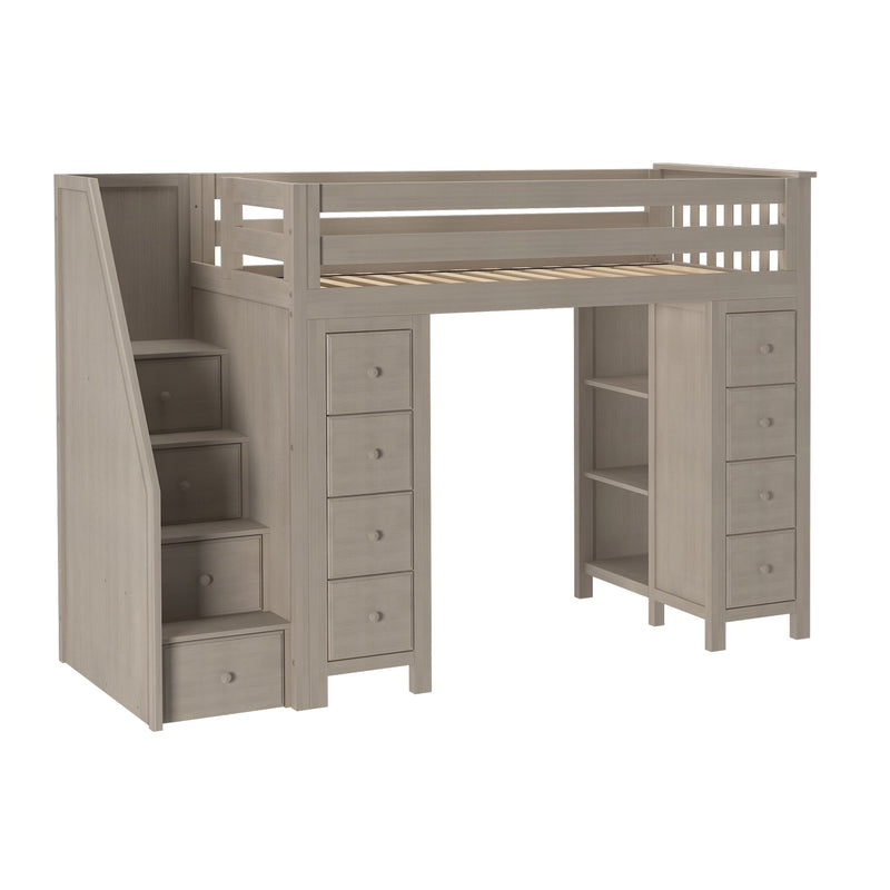 71-955-152 : Loft Beds Staircase Loft Bed Storage + Storage, Stone