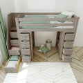 71-955-152 : Loft Beds Staircase Loft Bed Storage + Storage, Stone