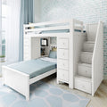 71-956-002 : Loft Beds Staircase Loft Bed Storage Storage + Twin Bed, White