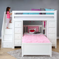71-956-002 : Loft Beds Staircase Loft Bed Storage Storage + Twin Bed, White