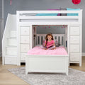 71-956-002 : Loft Beds Staircase Loft Bed Storage Storage + Twin Bed, White
