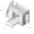 71-956-002 : Loft Beds Staircase Loft Bed Storage Storage + Twin Bed, White