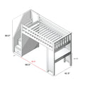 71-960-002 : Loft Beds Staircase Loft Bed Study, White