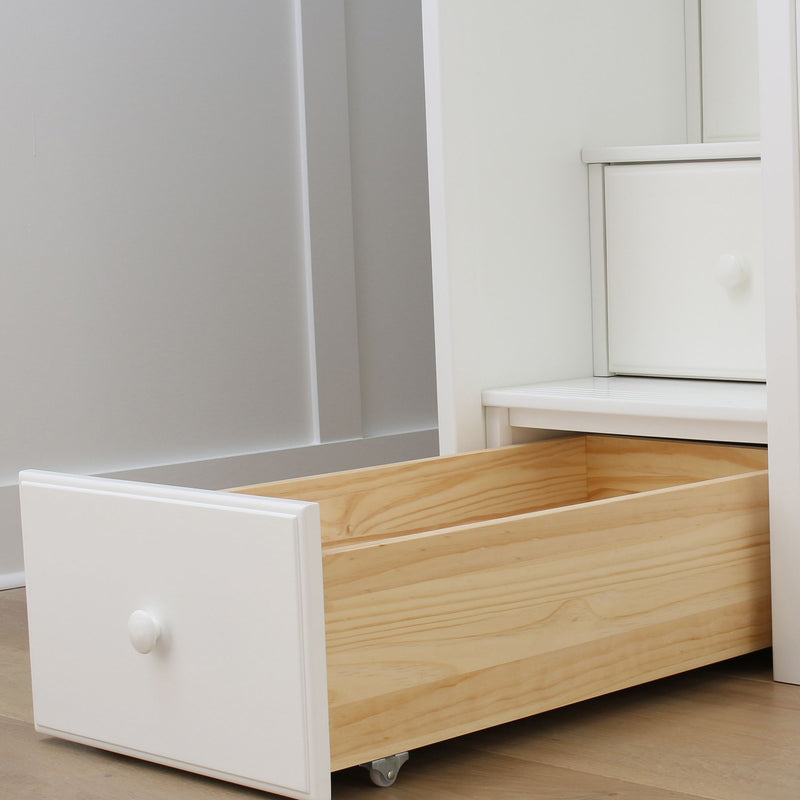 71-962-002 : Loft Beds Staircase Loft Bed Desk + Full Bed, White