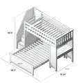 71-962-002 : Loft Beds Staircase Loft Bed Desk + Full Bed, White