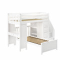 71-971-002 : Loft Beds Staircase Loft Bed Desk + Dresser/Twin, White