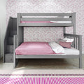 71-983-121 : Bunk Beds Twin/Full Staircase Bunk, Grey