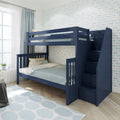 71-983-131 : Bunk Beds Twin/Full Staircase Bunk, Blue