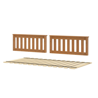 710001-007 :  Jackpot Slat Bed End Set incl. Slat Roll, Pecan
