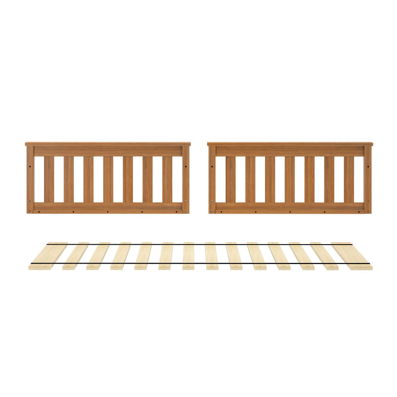 710001-007 :  Jackpot Slat Bed End Set incl. Slat Roll, Pecan