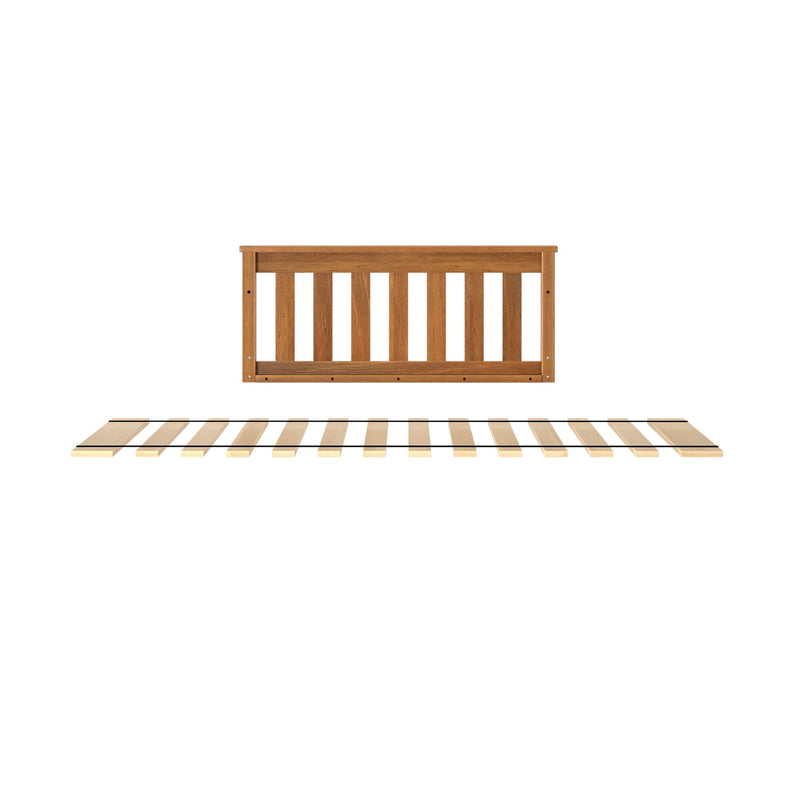 710031-007 :  Jackpot Slat Staircase Bed End  incl. Slat Roll, Pecan