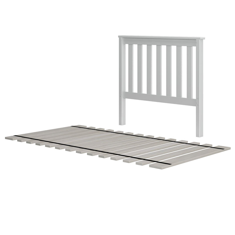 710062-002 : Component High Bottom Twin Bed-End w/ Slats, White