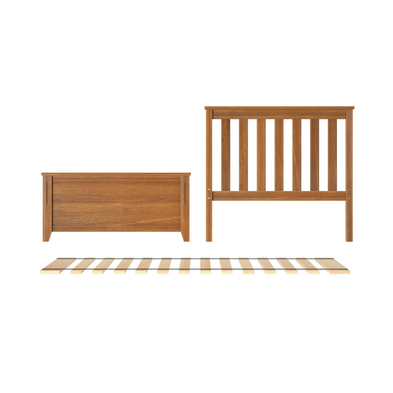710131-007 :  Jackpot Twin Slat HeadBoard & FootPanel incl. Slat Roll, Pecan