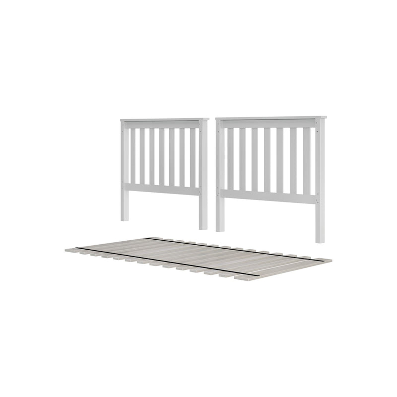 710151-002 : Component Slat Twin over Twin High Bed Ends w/ Twin Slats Roll, White
