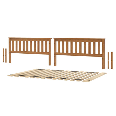710301-007 :  Jackpot Slat Full HB & FB w/Full Slat Roll, Pecan