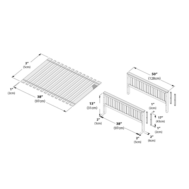 710301-007 :  Jackpot Slat Full HB & FB w/Full Slat Roll, Pecan