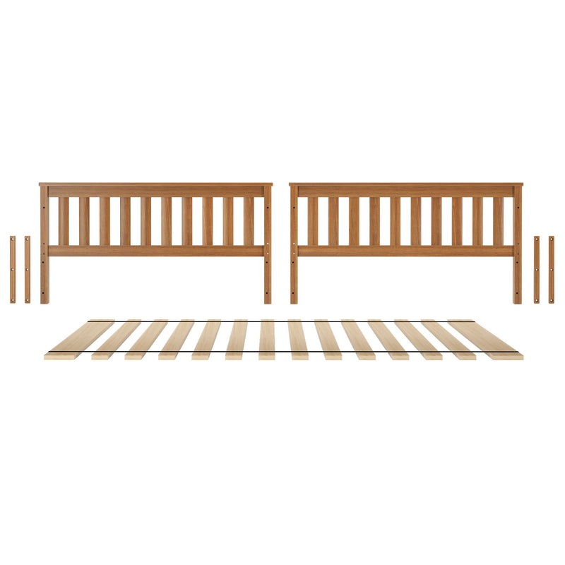 710301-007 :  Jackpot Slat Full HB & FB w/Full Slat Roll, Pecan