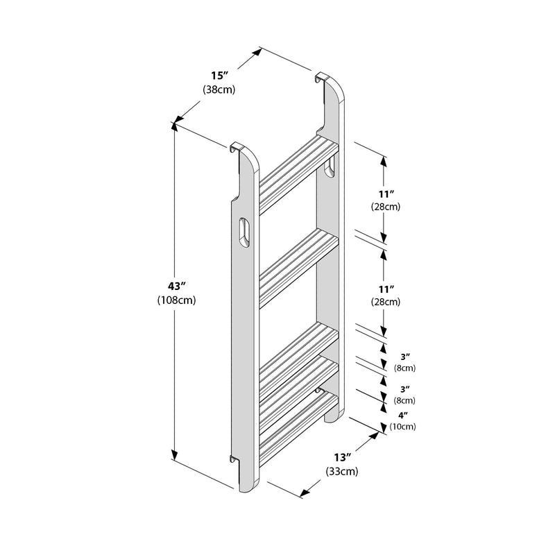 710611-007 :  Jackpot Straight Bunk Ladder, Pecan