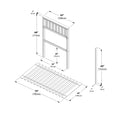710640-007 :  Jackpot Twin Bed End w/Short Cross Member, Pecan