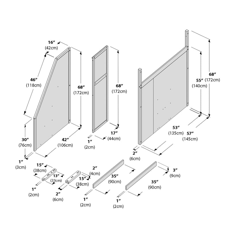 710655-007 :  Jackpot High Loft Bannister & Bed End w/Opening Full, Pecan