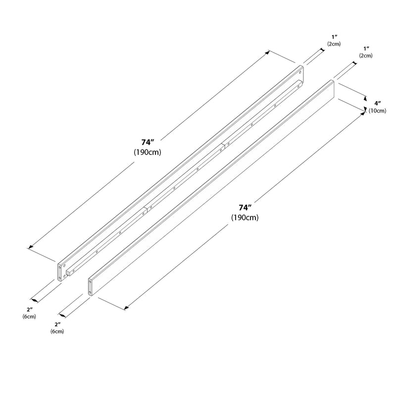 710704-007 :  Jackpot Bed Side Rails (Twin), Pecan