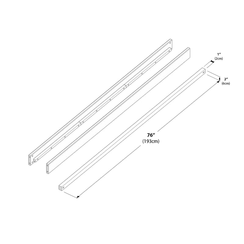 710705-007 :  Jackpot Bed Side Rails incl. Support Bar (Full), Pecan