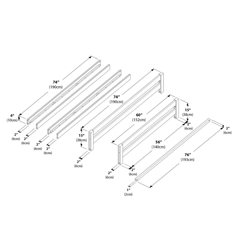 710712-007 :  Jackpot Full/Full Bunk Rail Set, Pecan