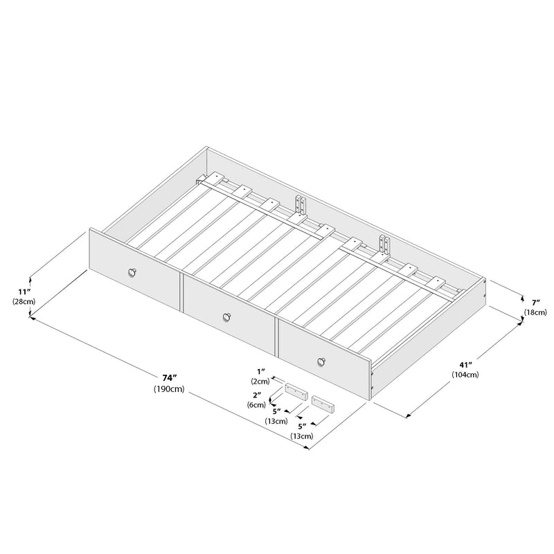 710821-007 :  Jackpot Trundle Bed w/Slats, Pecan
