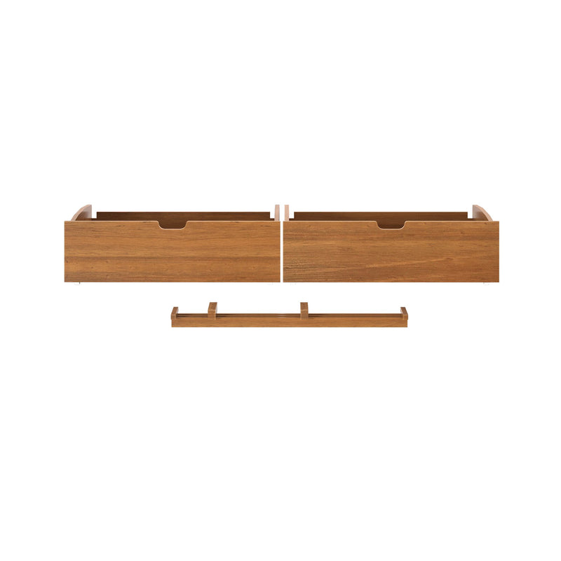 711625-007 :  Jackpot 2 Drawer with Center Guide Under Unit, Pecan