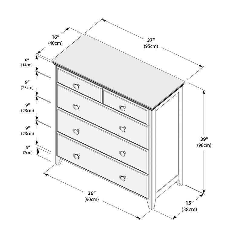 714323-007 :  Jackpot 2 over 3 Drawer Dresser, Pecan