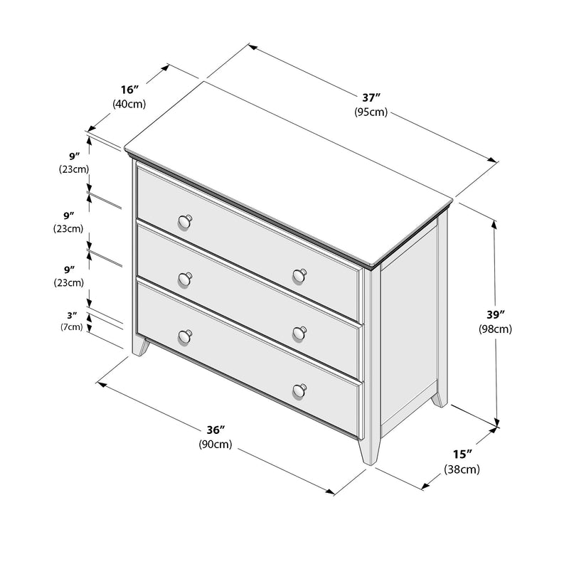 714330-007 :  Jackpot 3 Drawer Dresser, Pecan