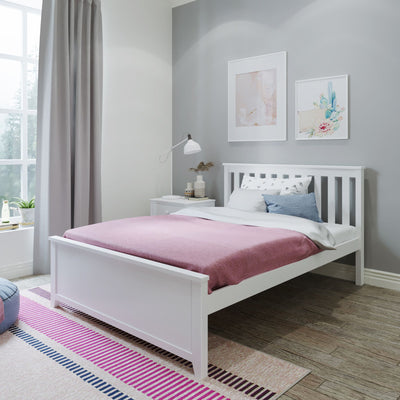 71S-FBED-002 : Single Beds Full-Size Platform Bed, White